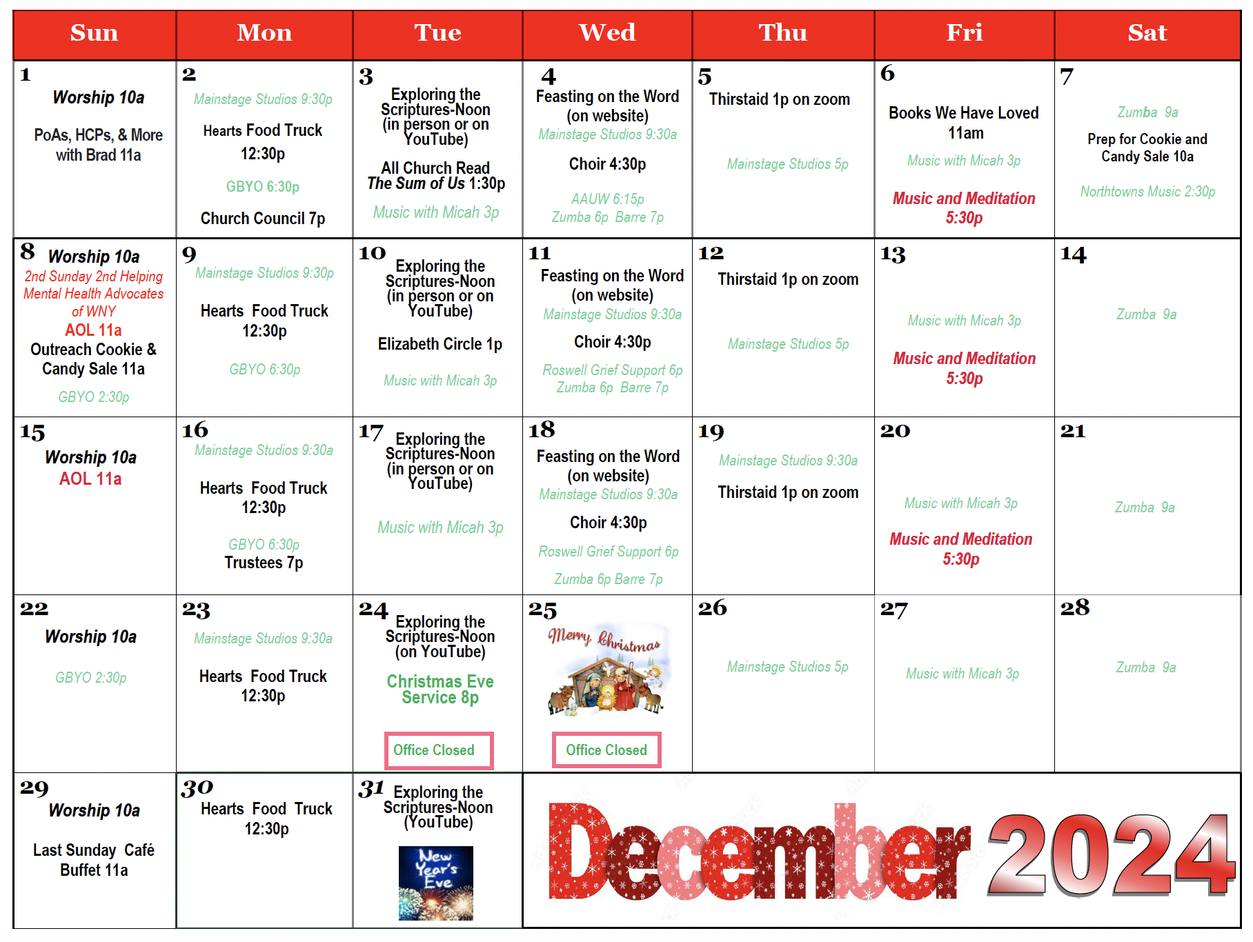 december calendar 2024